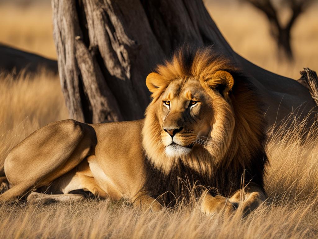 Asiatic lion in its natural habitat