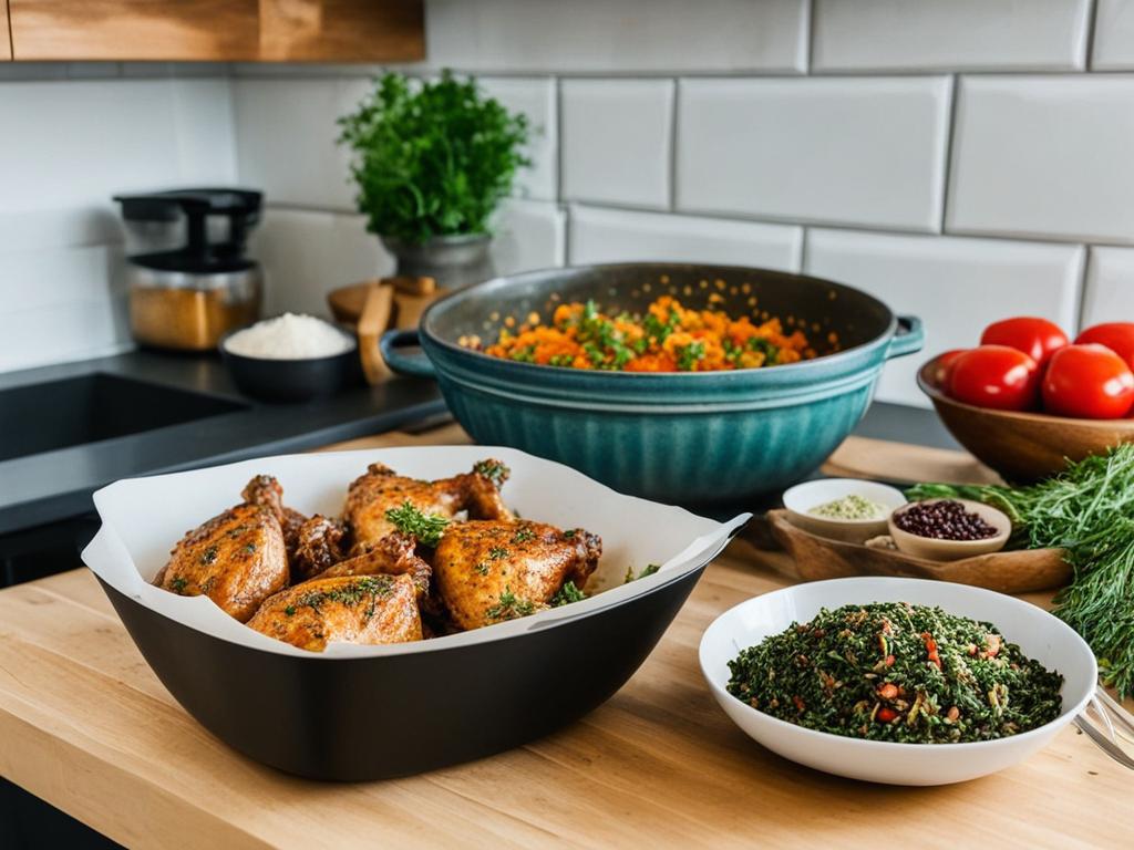 Batch cooking chicken thighs