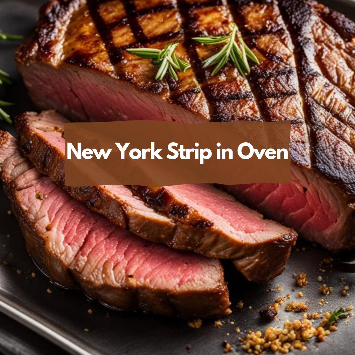 New York strip steak in oven