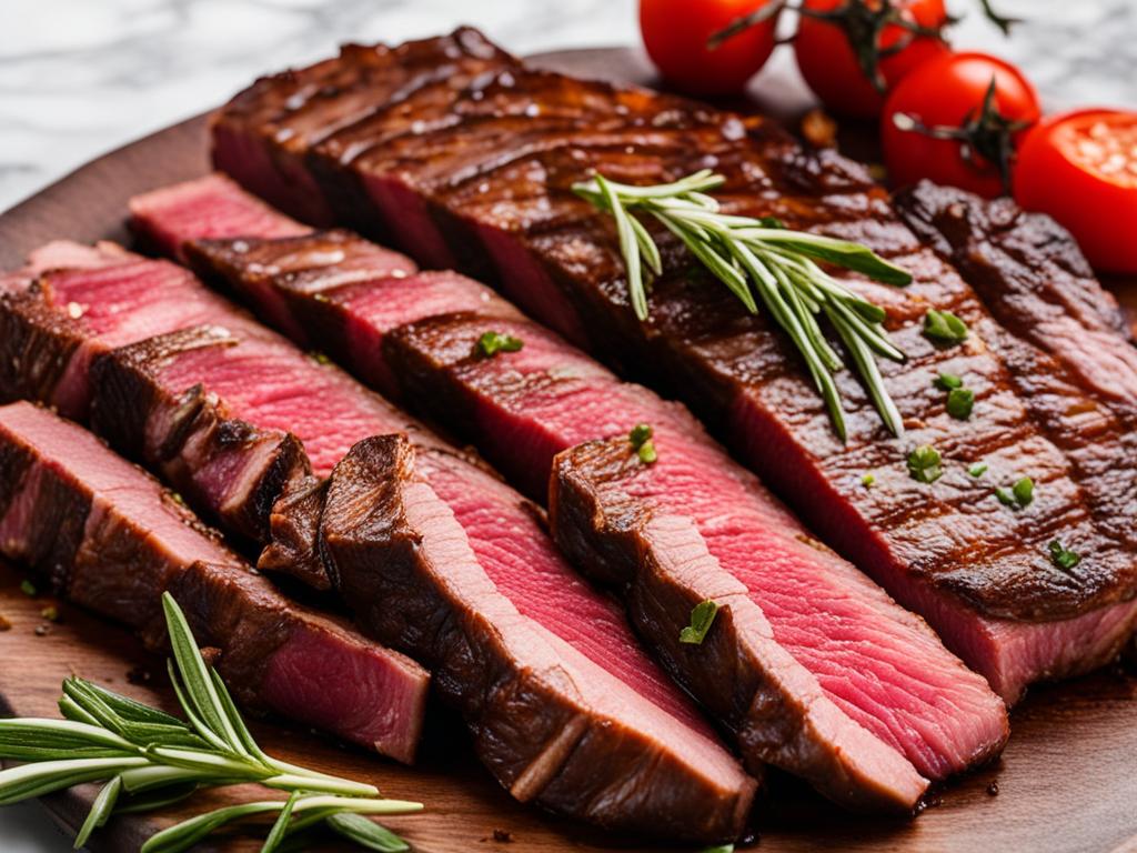 Professional slicing skirt steak