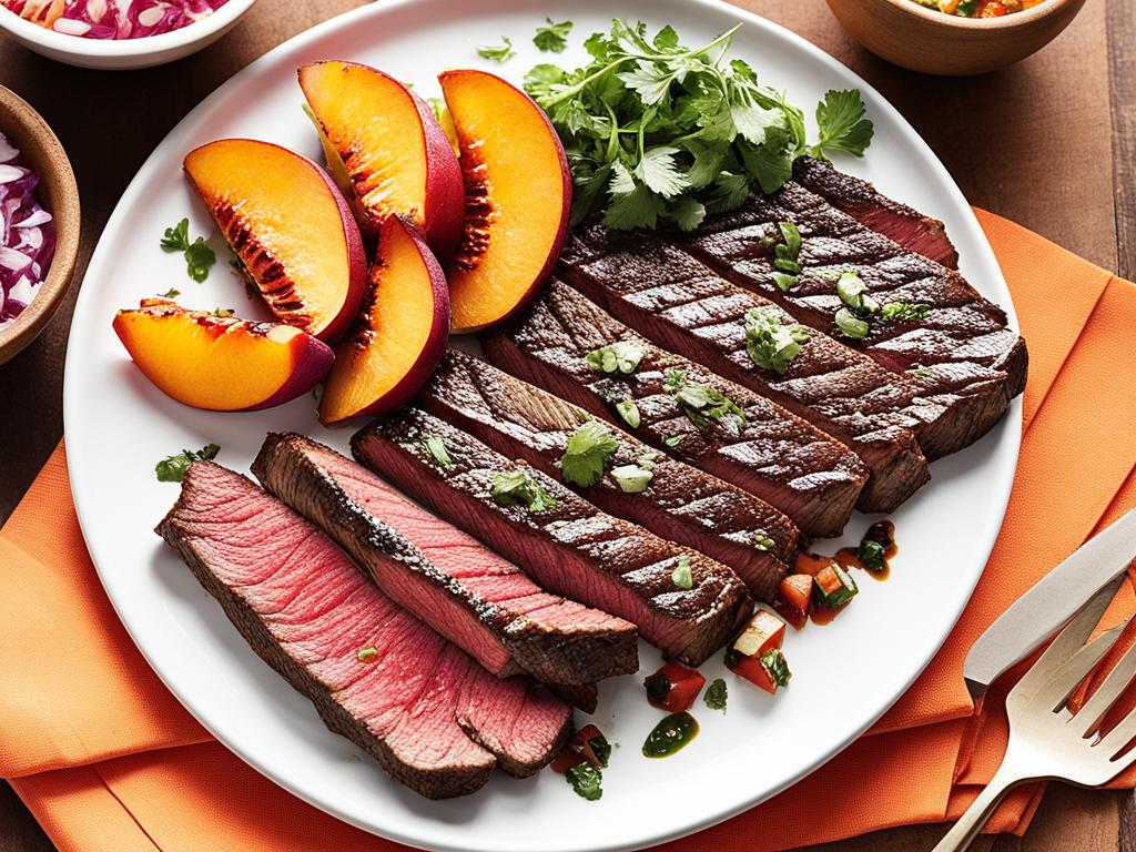 Grilled Skirt Steak with Peach Salsa