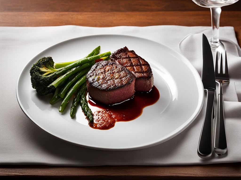 Presenting filet mignon