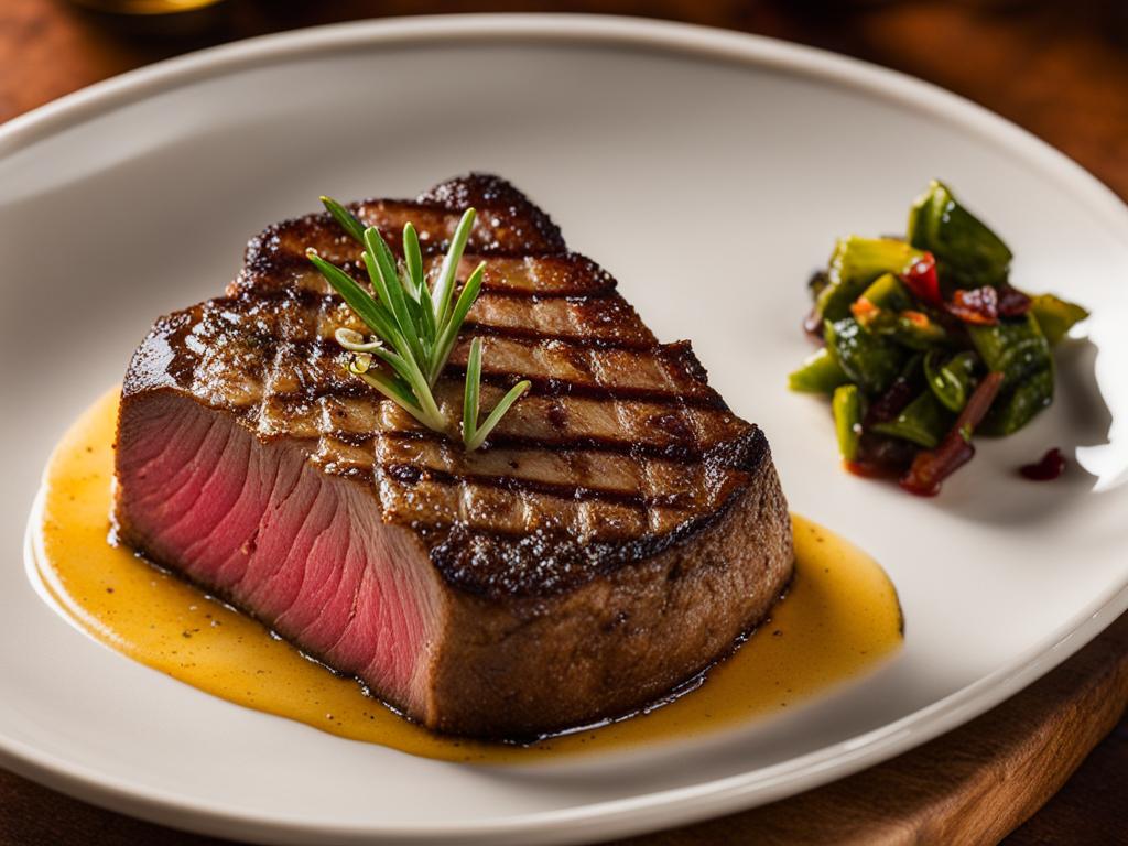 Sous vide filet mignon on a plate.