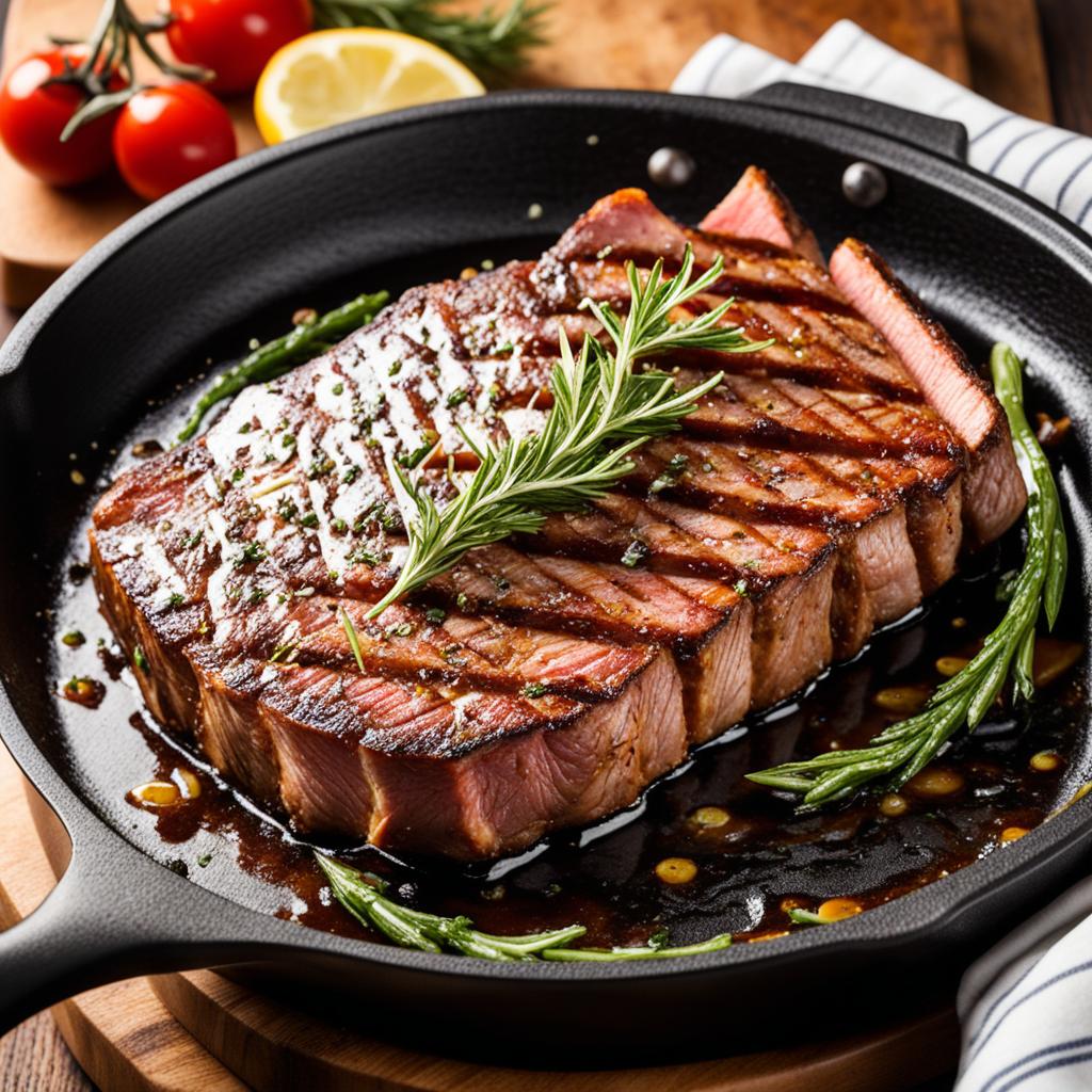 pan-searing steak