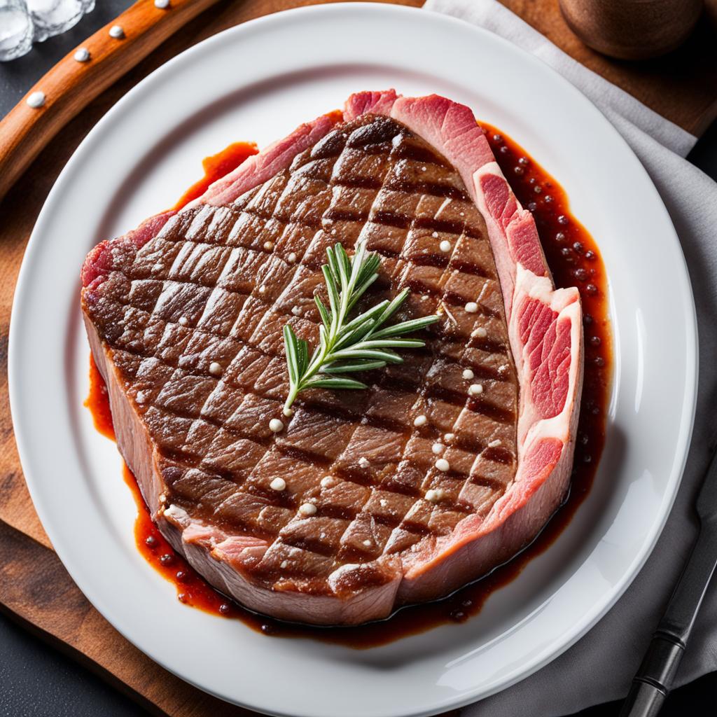 thawing ribeye steak