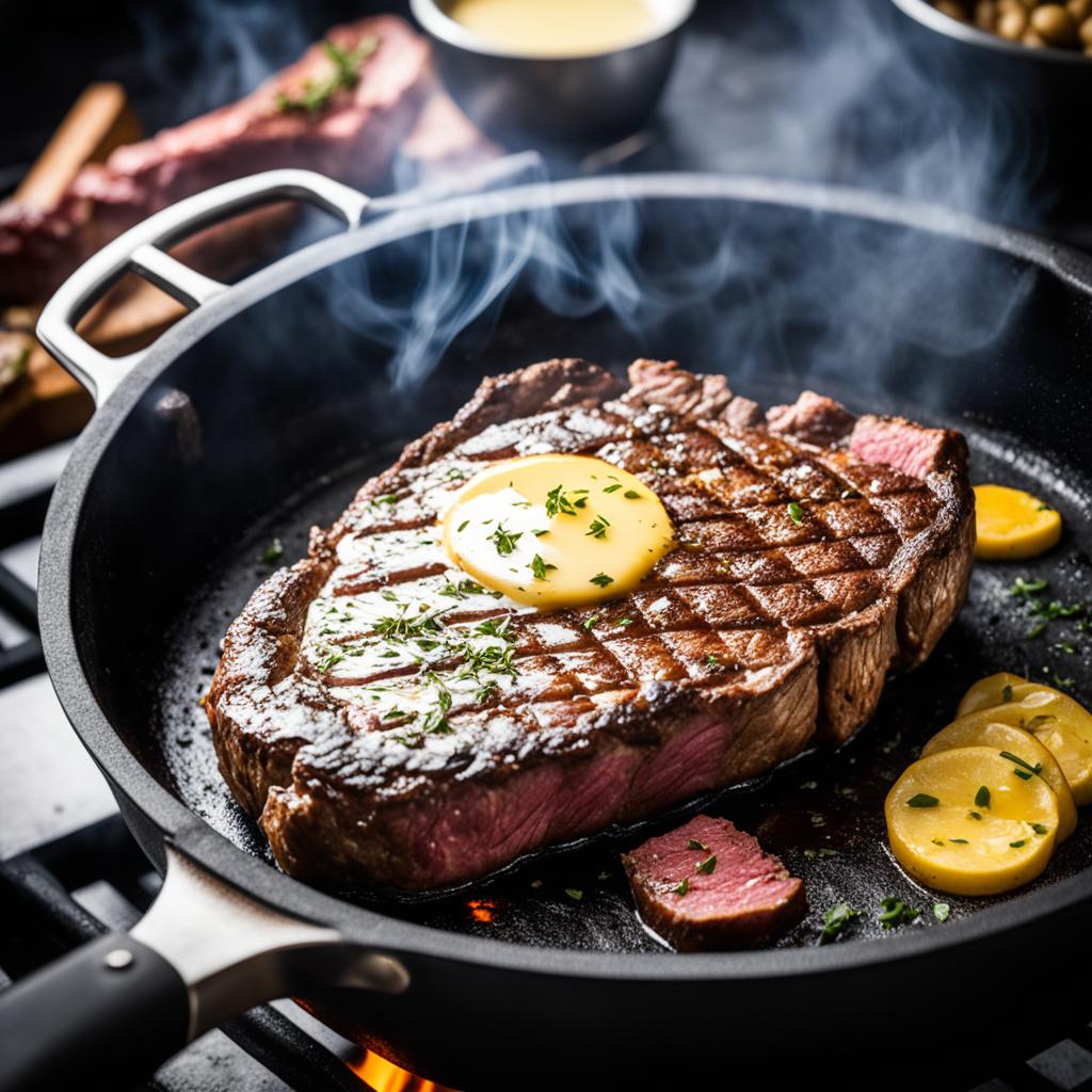 cooking ribeye steak
