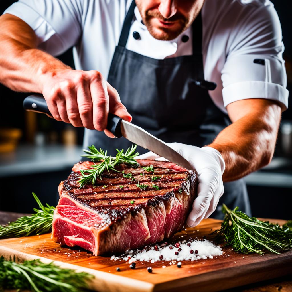 preparing tomahawk ribeye