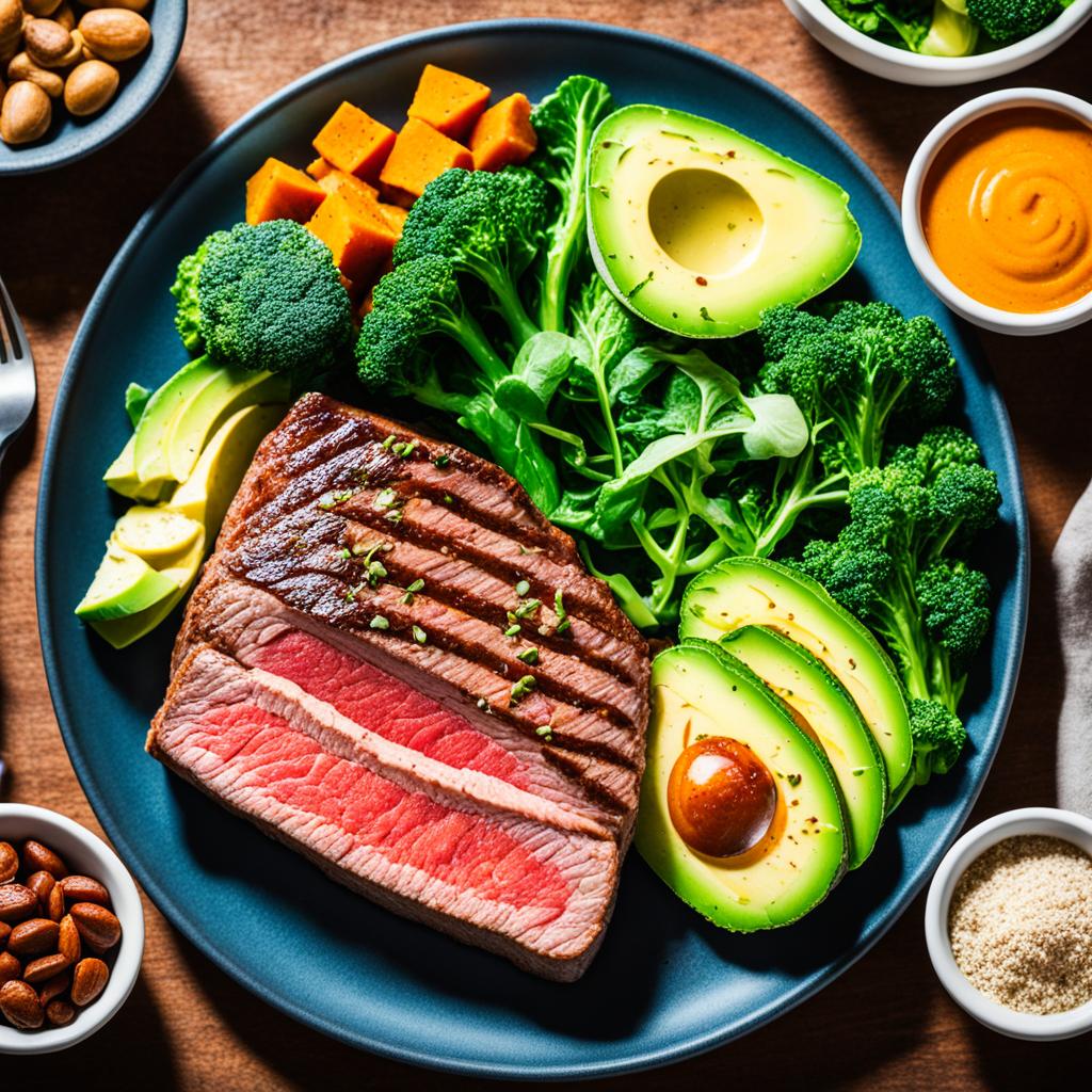 Balanced diet nutrients from New York strip steak