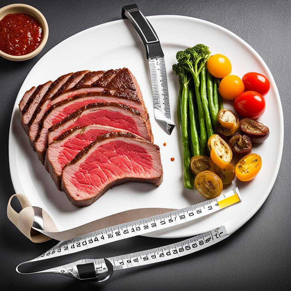 Cholesterol levels and portion control with steak