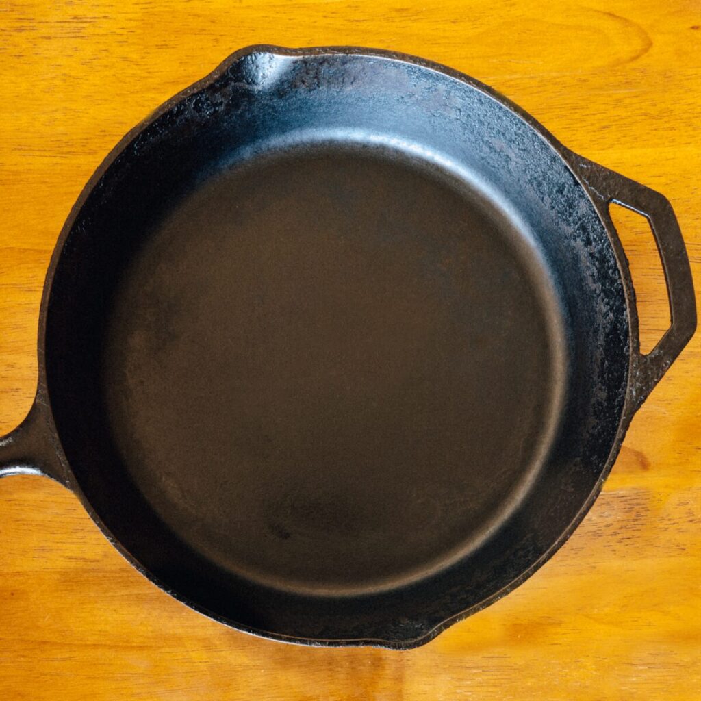 Cast Iron Pan on a table.